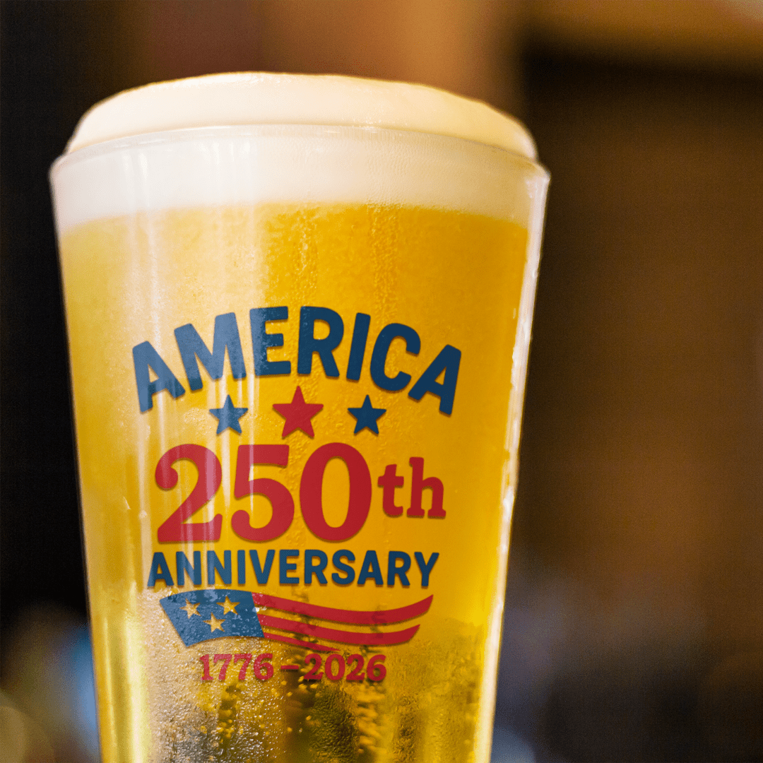 America's 250th Anniversary 1776 - 2026 Patriotic Glass - PatriotDepot.com