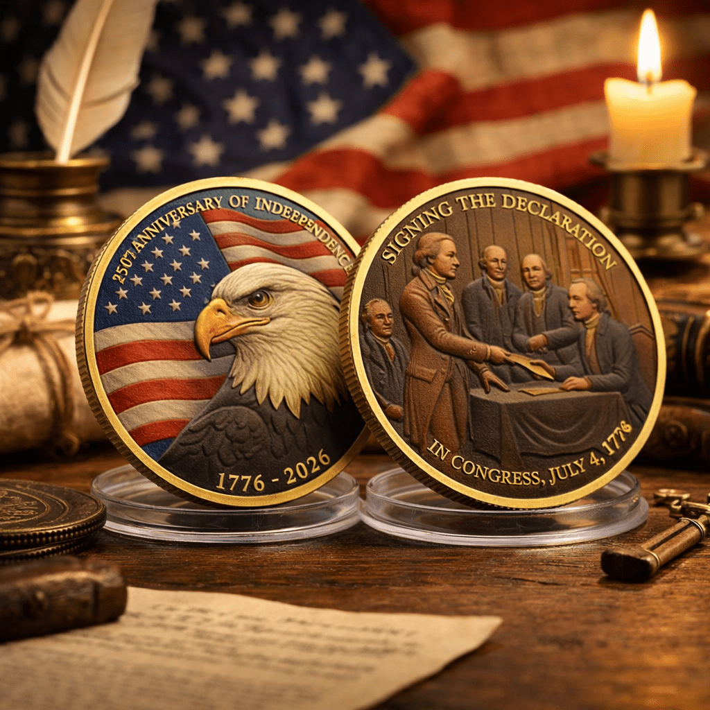 America’s 250th Anniversary Declaration of Independence Commemorative Challenge Coin (1776–2026) - PatriotDepot.com