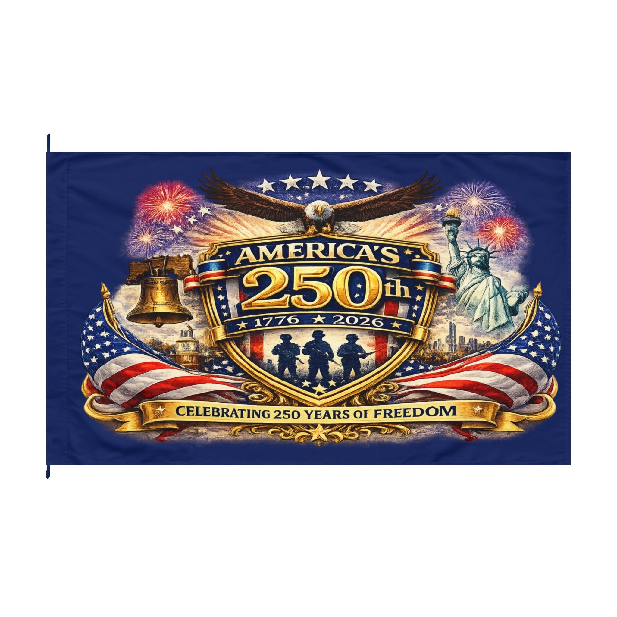 America's 250th Anniversary Double - Sided Flag – Celebrating 1776–2026 - PatriotDepot.com