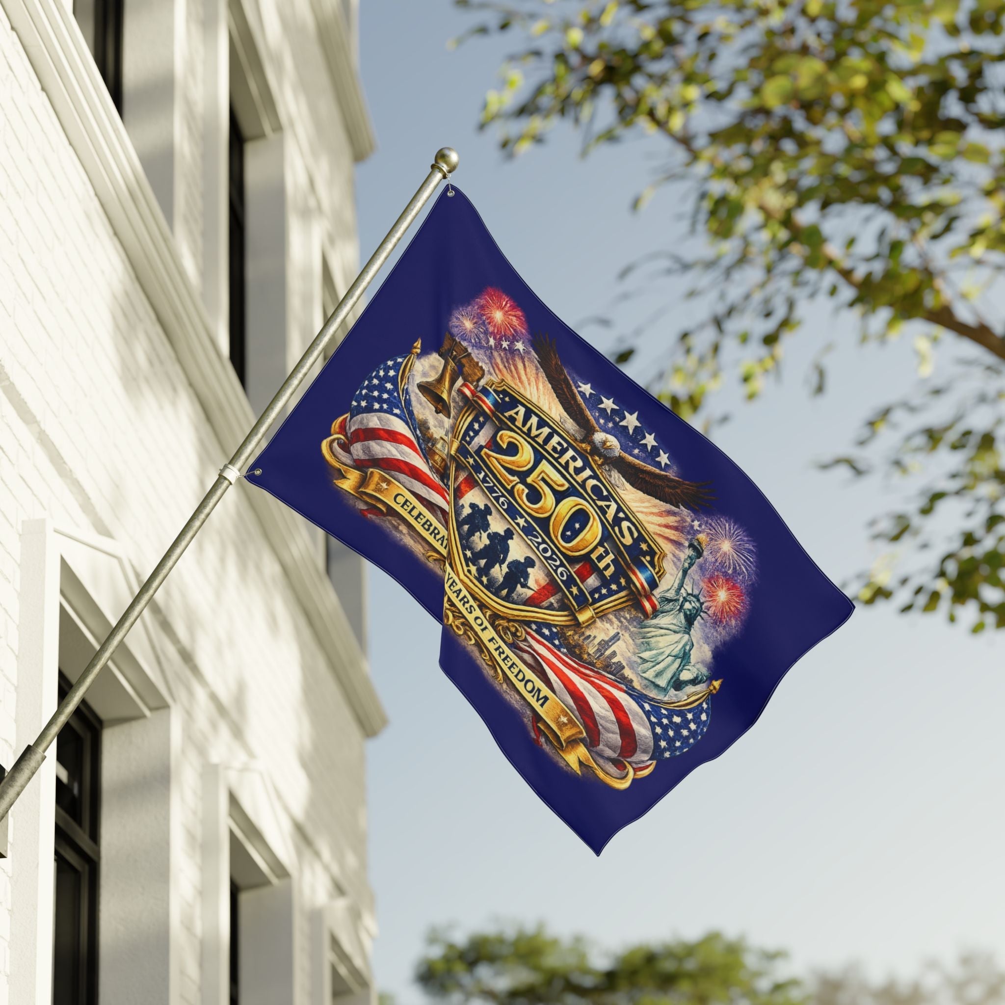 America's 250th Anniversary Double - Sided Flag — Celebrating 1776–2026 - PatriotDepot.com