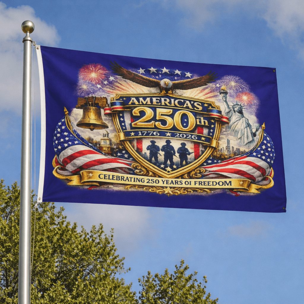 America's 250th Anniversary Double - Sided Flag – Celebrating 1776–2026 - PatriotDepot.com