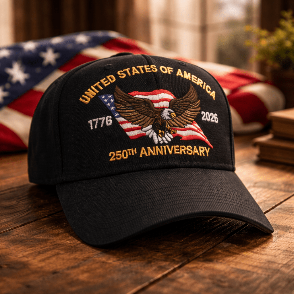 America’s 250th Anniversary Eagle Heritage Premium Embroidered Hat - PatriotDepot.com