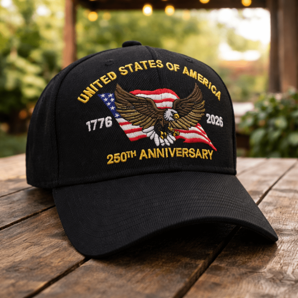 America’s 250th Anniversary Eagle Heritage Premium Embroidered Hat - PatriotDepot.com