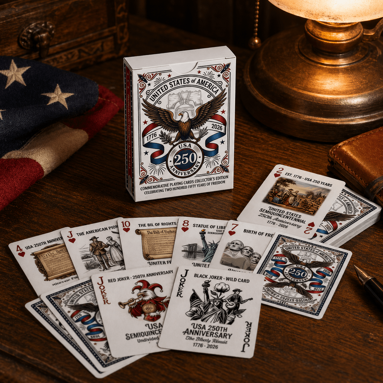 America’s 250th Anniversary Heritage Edition Premium Patriotic Collector Deck (1776–2026) - PatriotDepot.com
