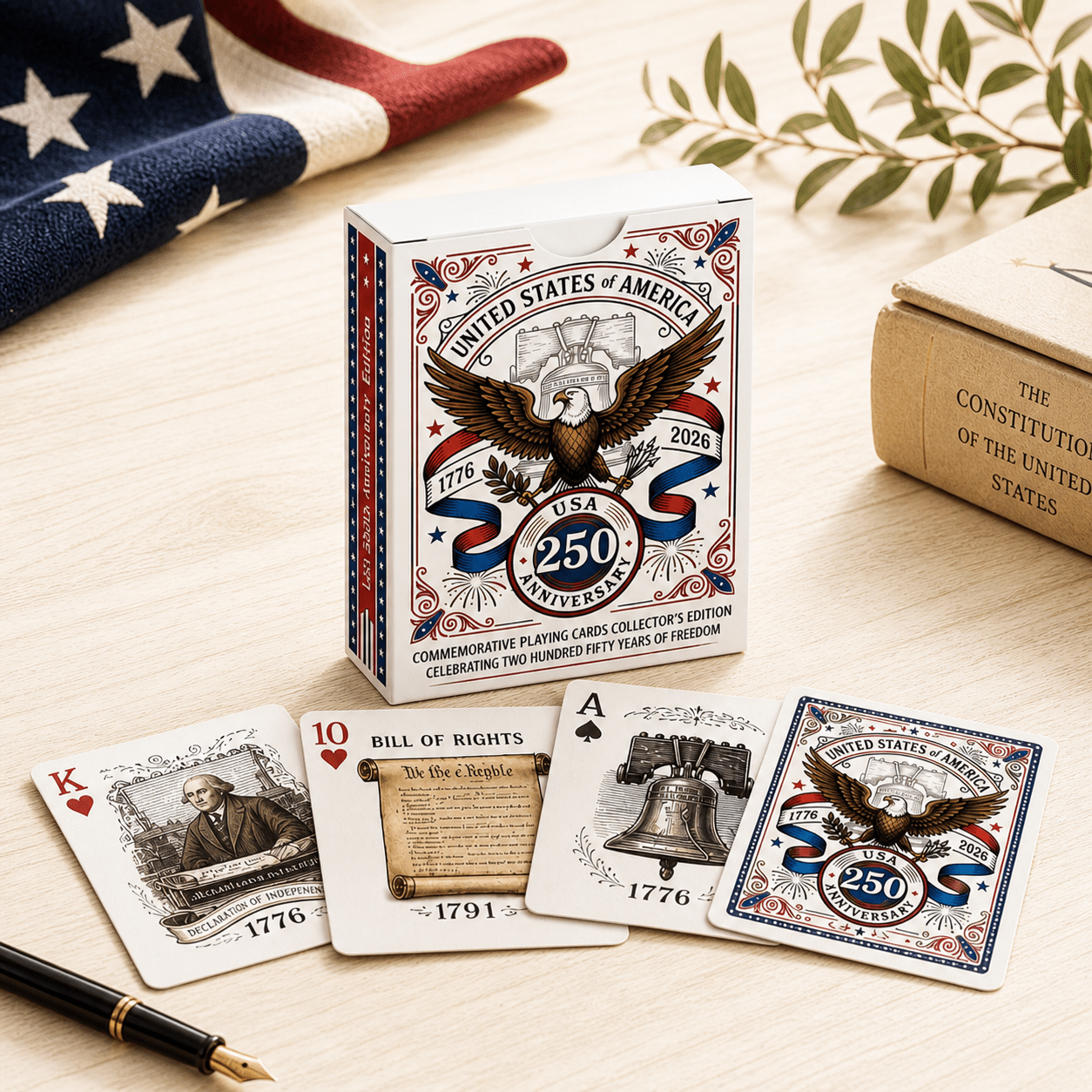 America’s 250th Anniversary Heritage Edition Premium Patriotic Collector Deck (1776–2026) - PatriotDepot.com