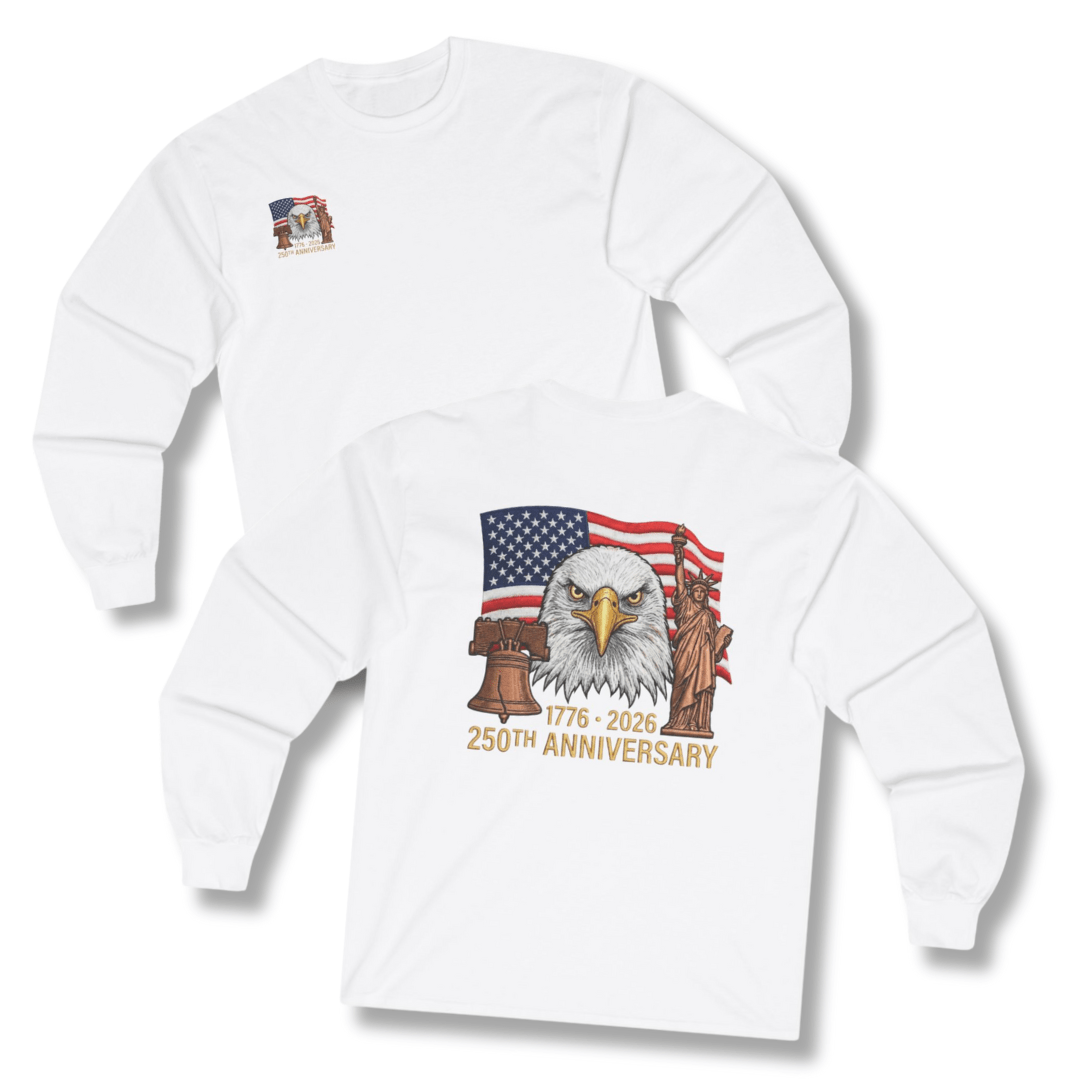 America’s 250th Anniversary Heritage Long - Sleeve T-Shirt – 1776–2026 Edition - PatriotDepot.com