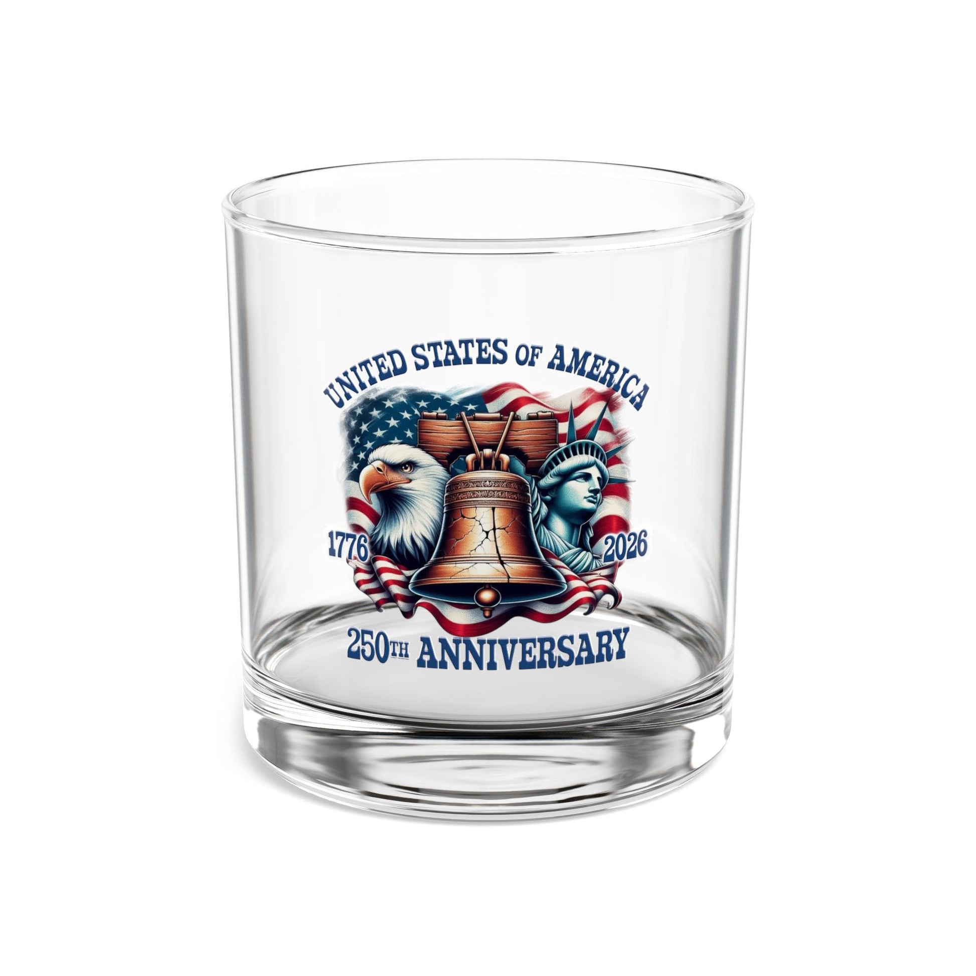 America's 250th Anniversary Liberty & Freedom Custom Rocks Glass - PatriotDepot.com