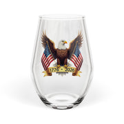 America’s 250th Anniversary “Wings of Freedom” Stemless Wine Glass – 1776–2026 Edition - PatriotDepot.com