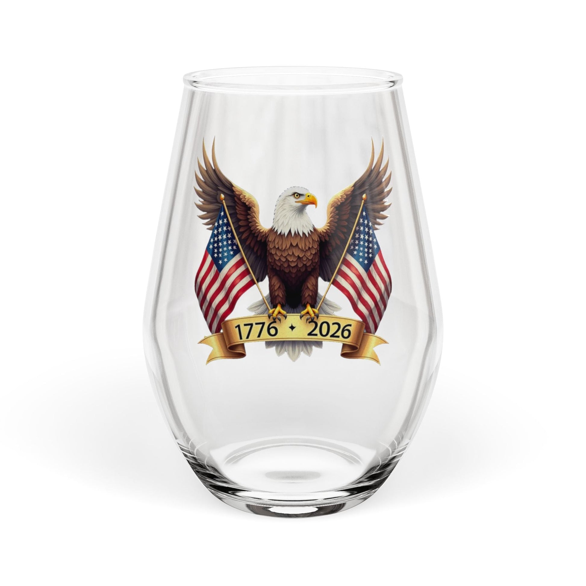 America’s 250th Anniversary “Wings of Freedom” Stemless Wine Glass – 1776–2026 Edition - PatriotDepot.com