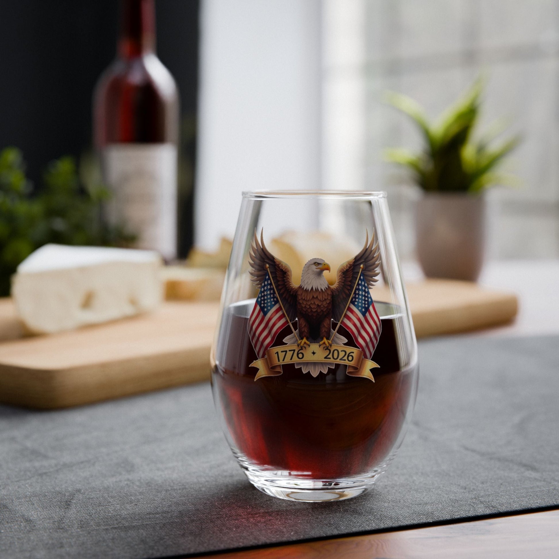 America’s 250th Anniversary “Wings of Freedom” Stemless Wine Glass – 1776–2026 Edition - PatriotDepot.com