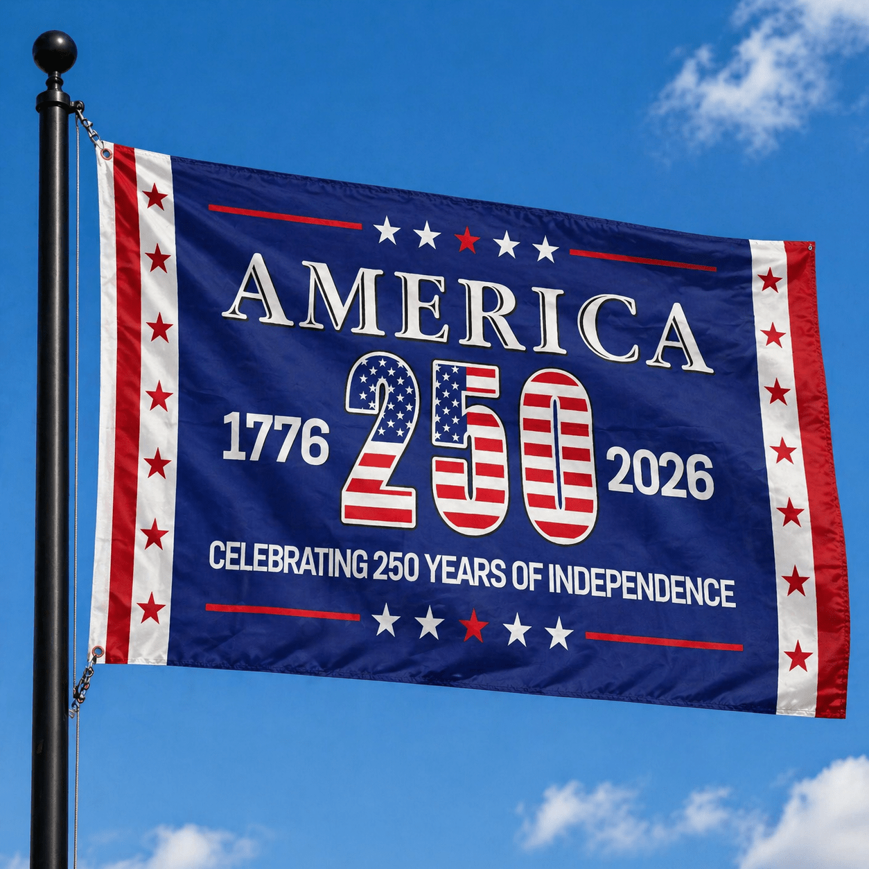 America's 250th “Celebrating 250 Years of Independence” Flag – 1776–2026 - PatriotDepot.com
