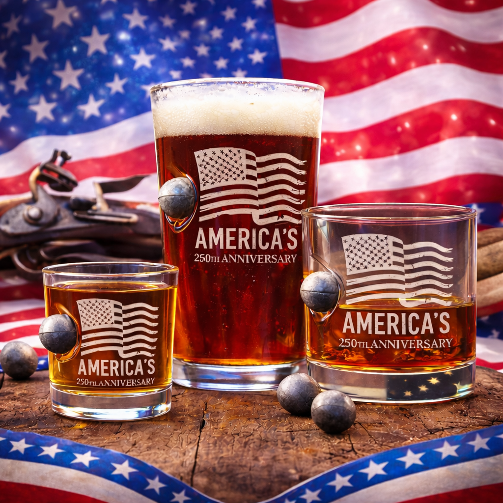 America's 250th 'Freedom Forged' Musket Ball Glassware - PatriotDepot.com