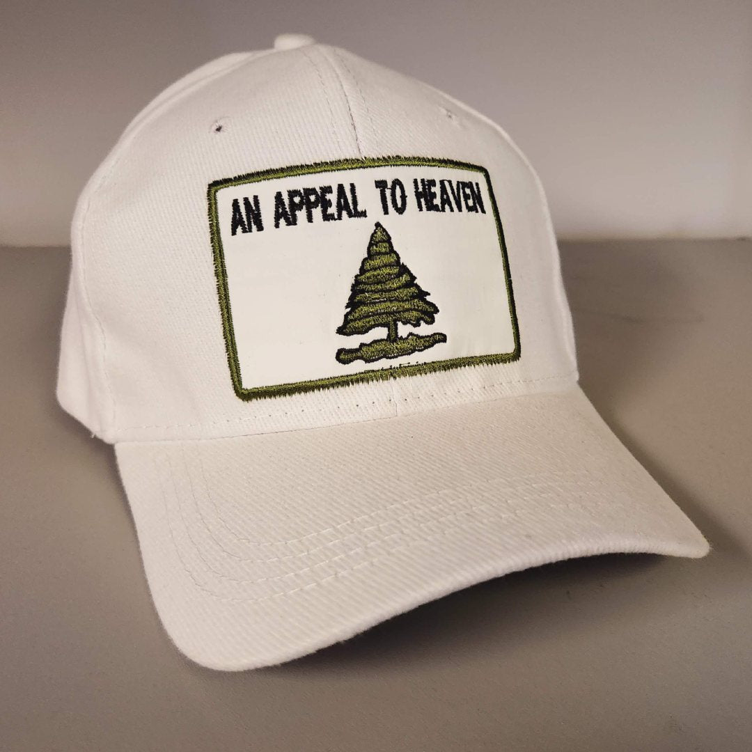 An Appeal to Heaven Embroidered Patch Hat (White) - PatriotDepot.com