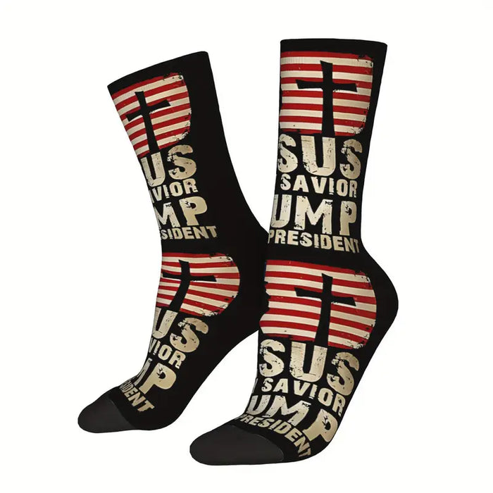 Jesus is My Savior Trump is My Persident Knit Socks