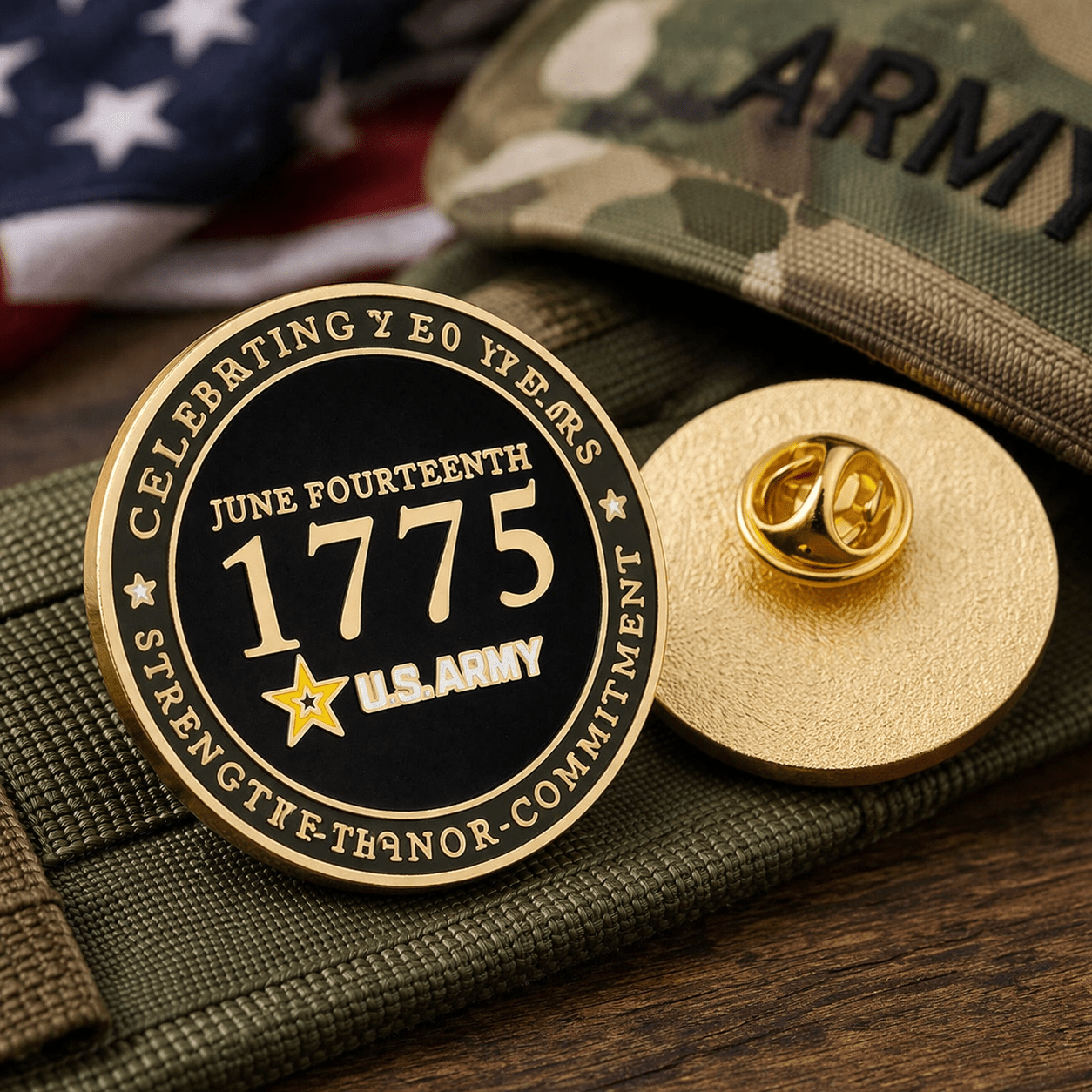 Battle Forged: U.S. Army 1775 Legacy Commemorative Lapel Pin (1775–2025) - PatriotDepot.com