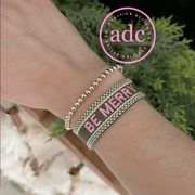 Be Merry Adjustable Woven Canvas Christmas Bracelet - PatriotDepot.com