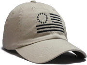 Betsy Ross Embroidered Flag Hat (Khaki) - PatriotDepot.com