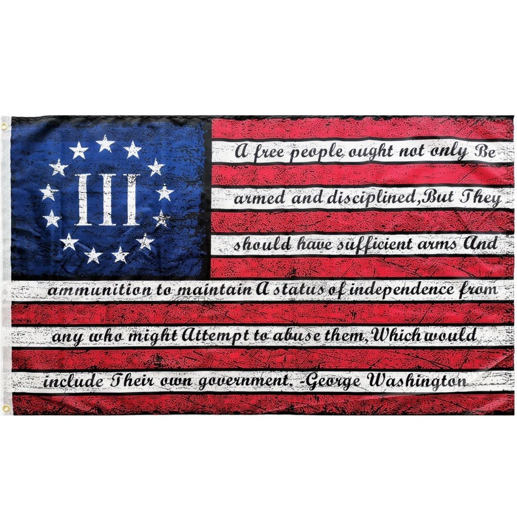 Betsy Ross Washington Arms Vintage 3'x5' Flag - PatriotDepot.com
