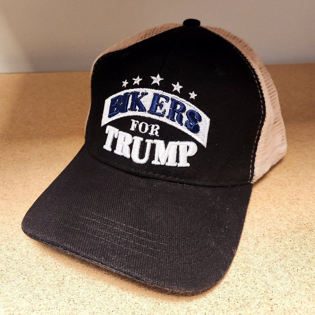 Bikers for Trump Mesh Style Trucker Hat (Black) - PatriotDepot.com
