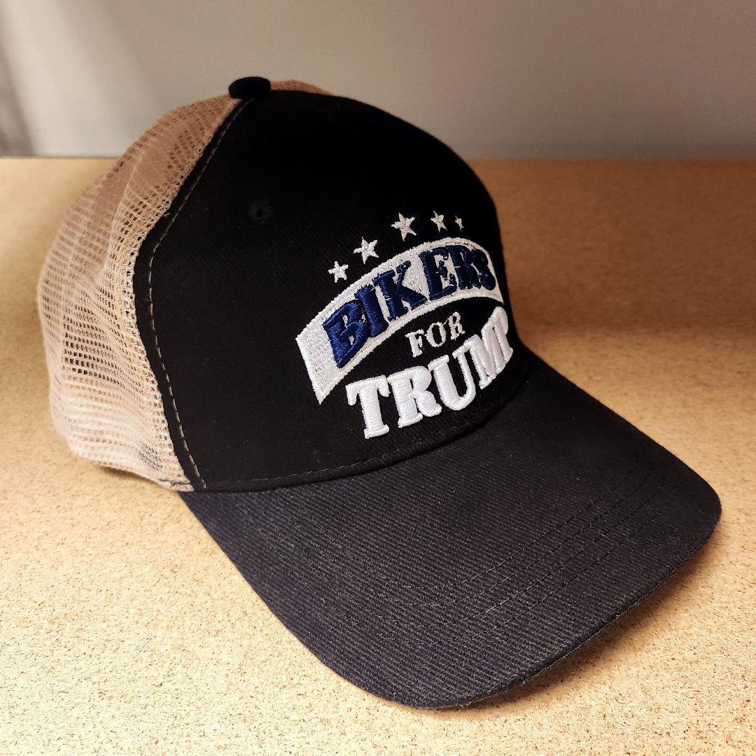 Bikers for Trump Mesh Style Trucker Hat (Black) - PatriotDepot.com