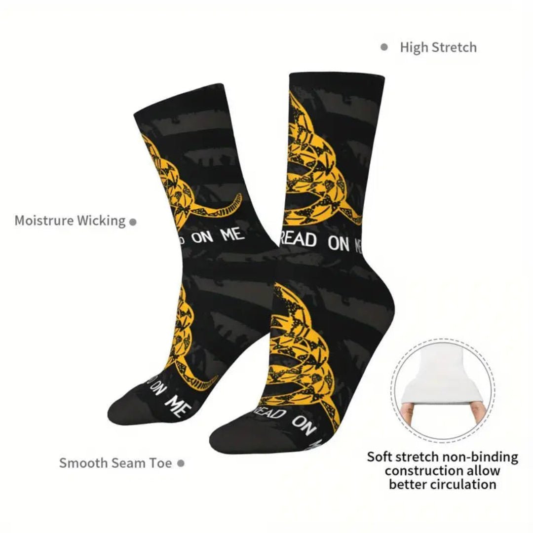 Blackout Gadsden Don't Tread On Me Knit Socks - PatriotDepot.com