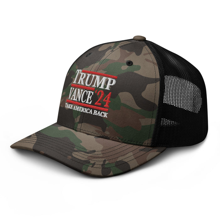 Trump Vance '24 Take America Back Camouflage Trucker Hat