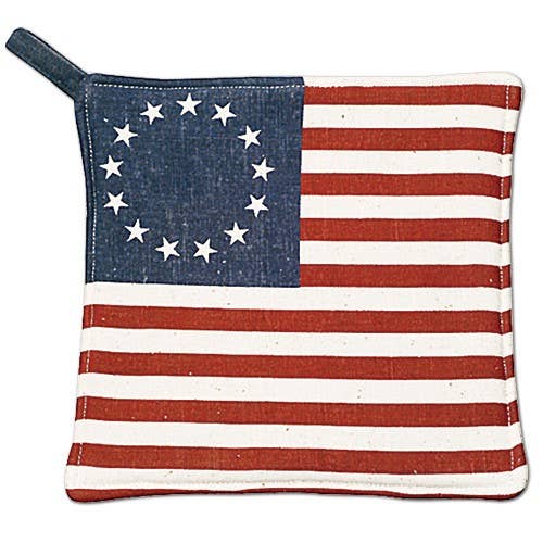 Thirteen Star Flag Patriotic Potholder – Alice's Cottage | Americana Kitchen Accessory