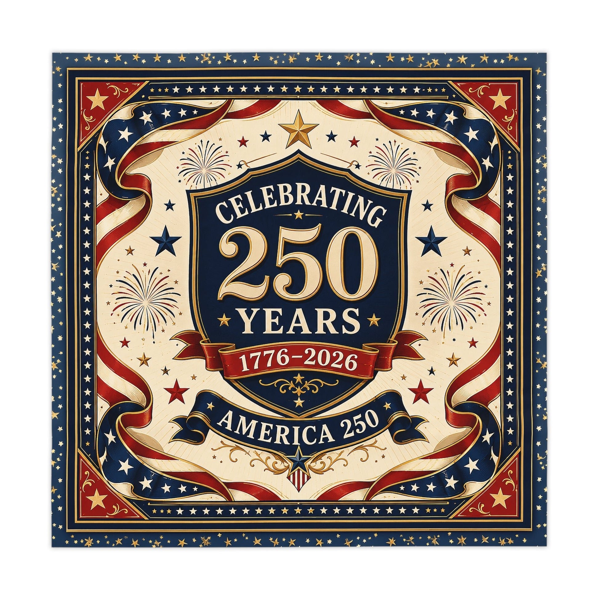 Celebrating 250 Years of America 1776–2026 Custom Tablecloth - PatriotDepot.com