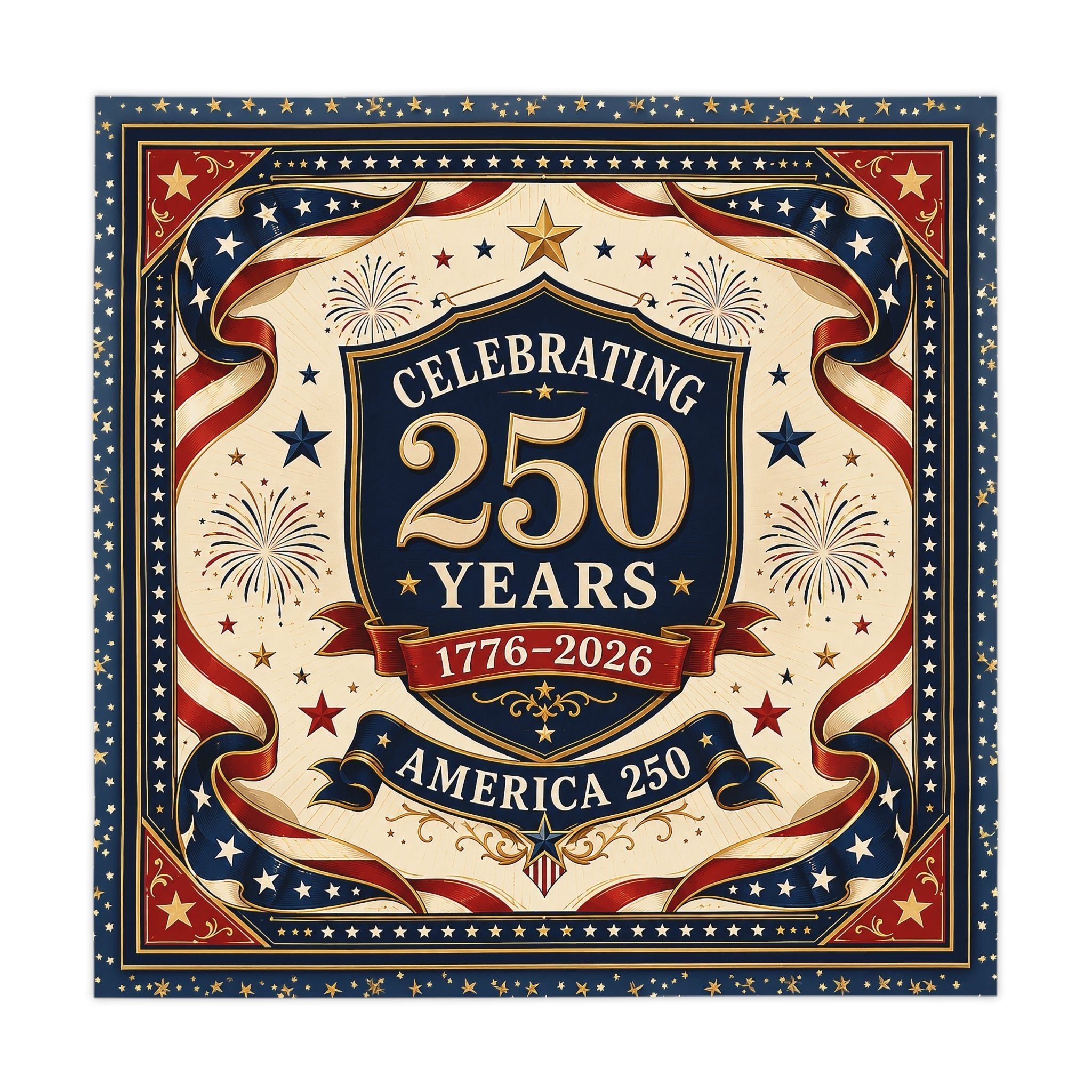Celebrating 250 Years of America 1776–2026 Custom Tablecloth - PatriotDepot.com