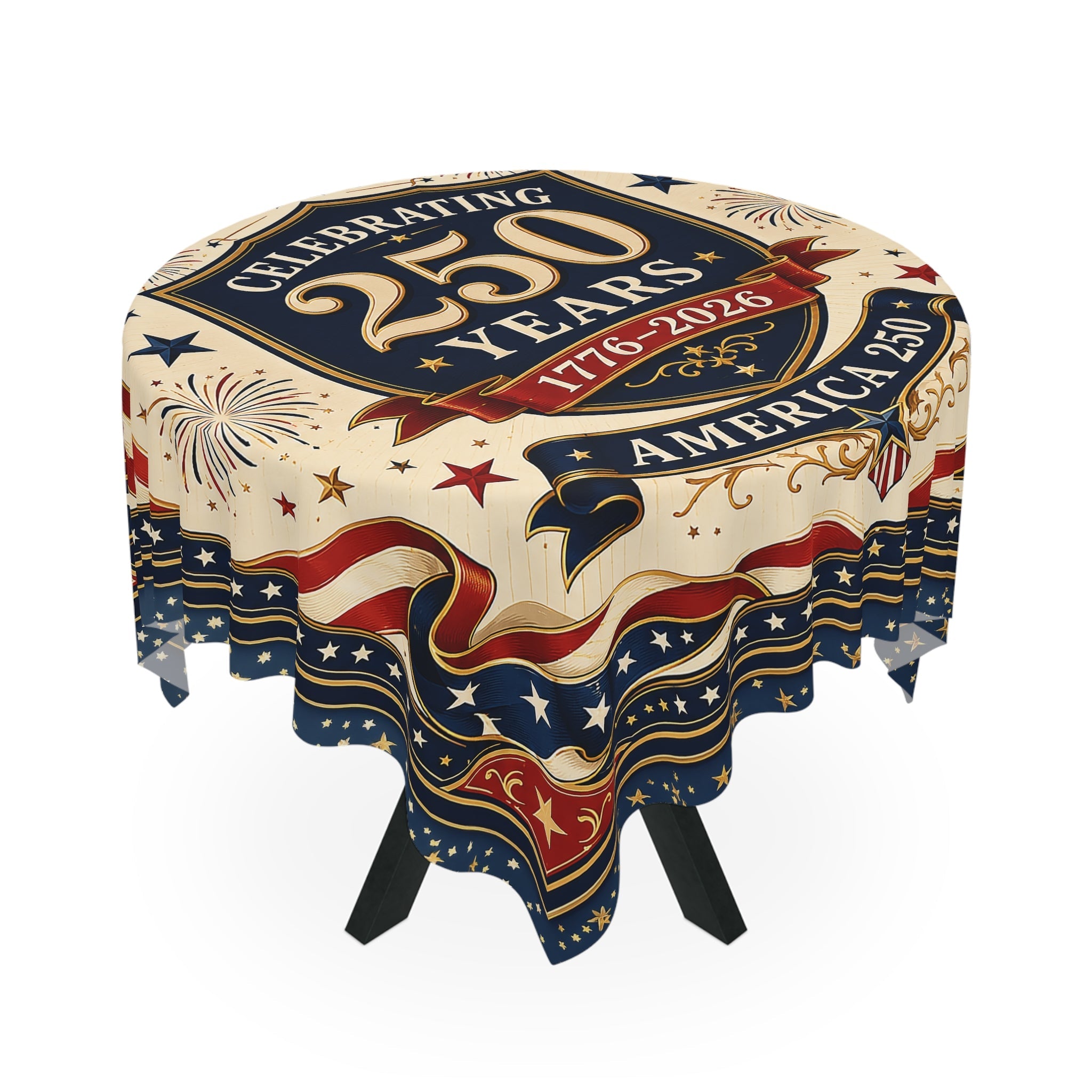 Celebrating 250 Years of America 1776–2026 Custom Tablecloth - PatriotDepot.com