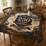 Celebrating 250 Years of America 1776–2026 Custom Tablecloth - PatriotDepot.com