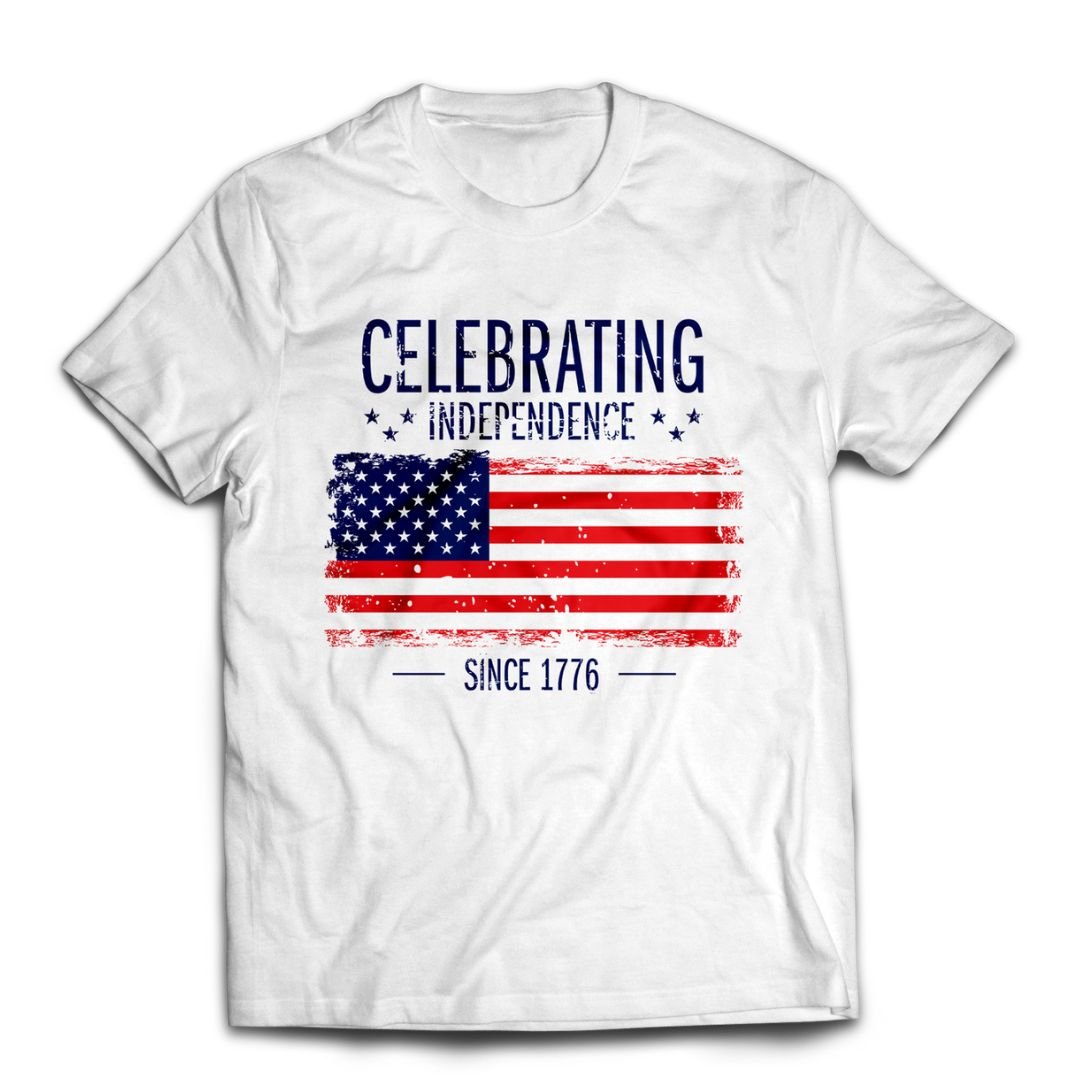 Celebrating Independence Since 1776 T-Shirt - PatriotDepot.com