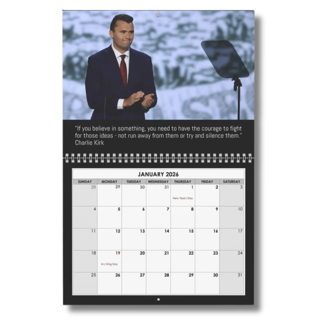 Charlie Kirk: A Legacy of Faith – 2026 Inspirational Calendar - PatriotDepot.com
