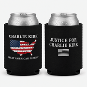 Charlie Kirk "Great American Patriot" Can Cooler (Black) - PatriotDepot.com