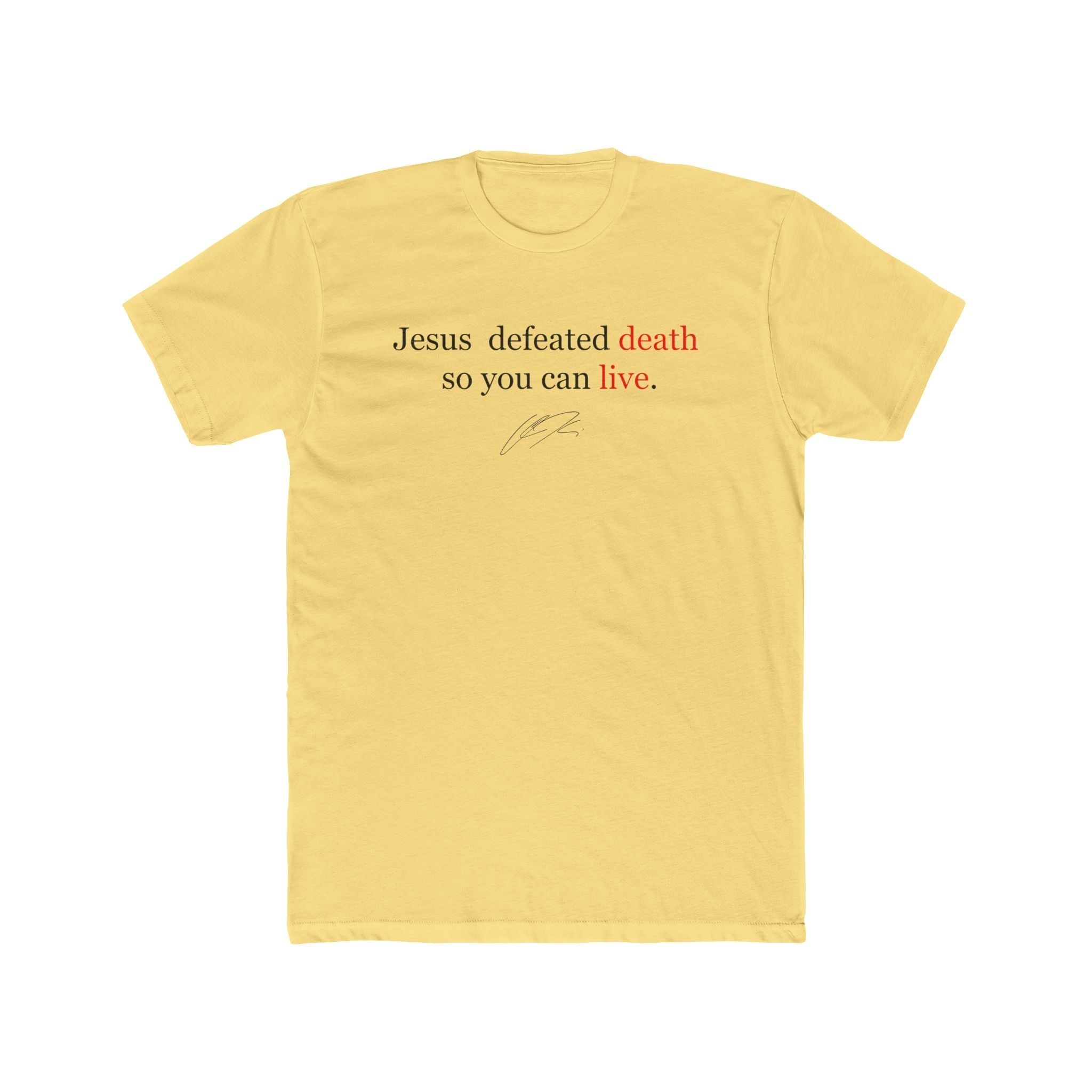 Charlie Kirk "Jesus Defeated Death So You Can Live" T-Shirt - PatriotDepot.com
