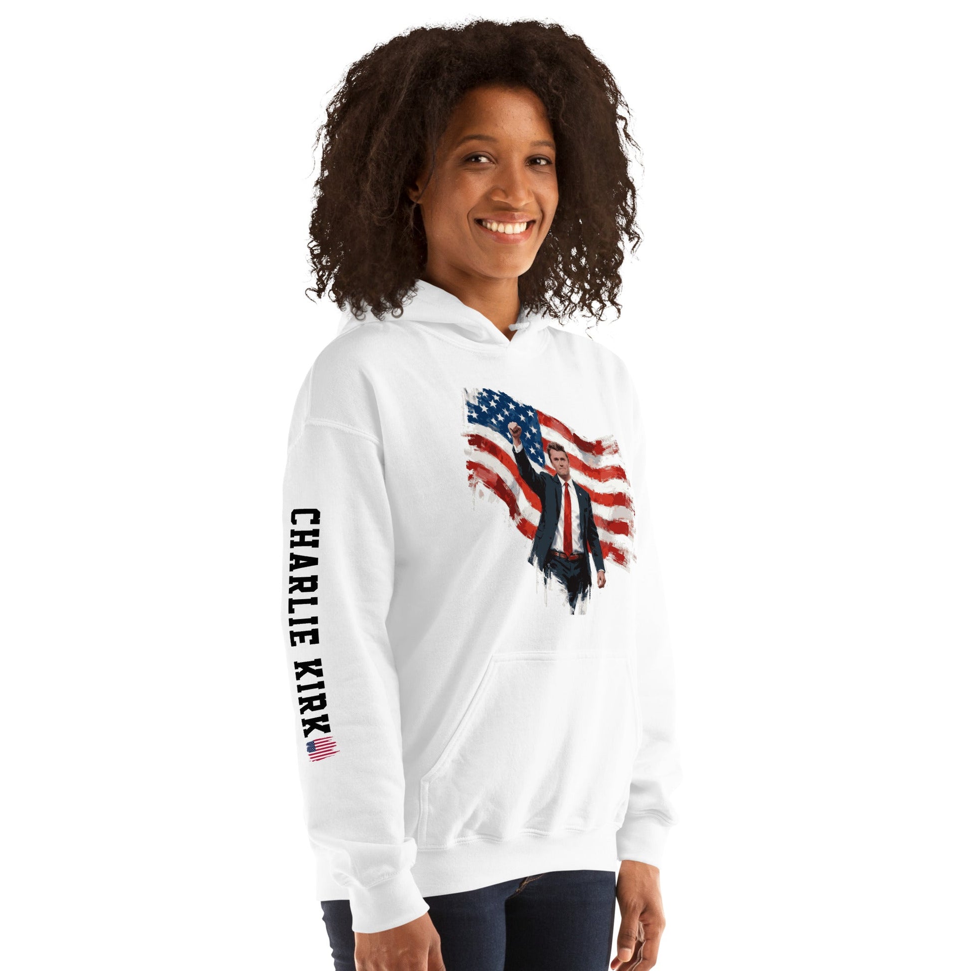Charlie Kirk Patriotic Freedom Hoodie - PatriotDepot.com
