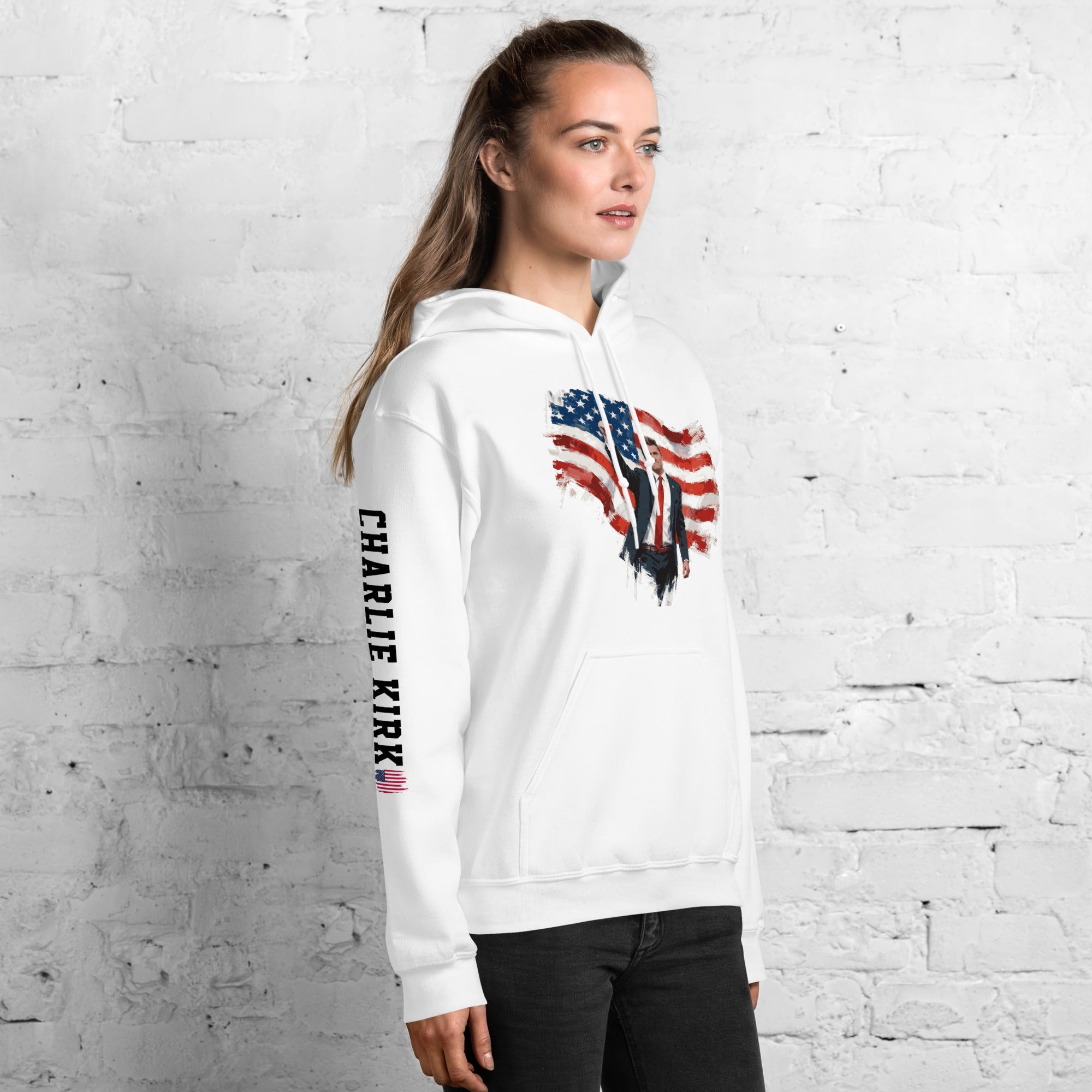Charlie Kirk Patriotic Freedom Hoodie - PatriotDepot.com