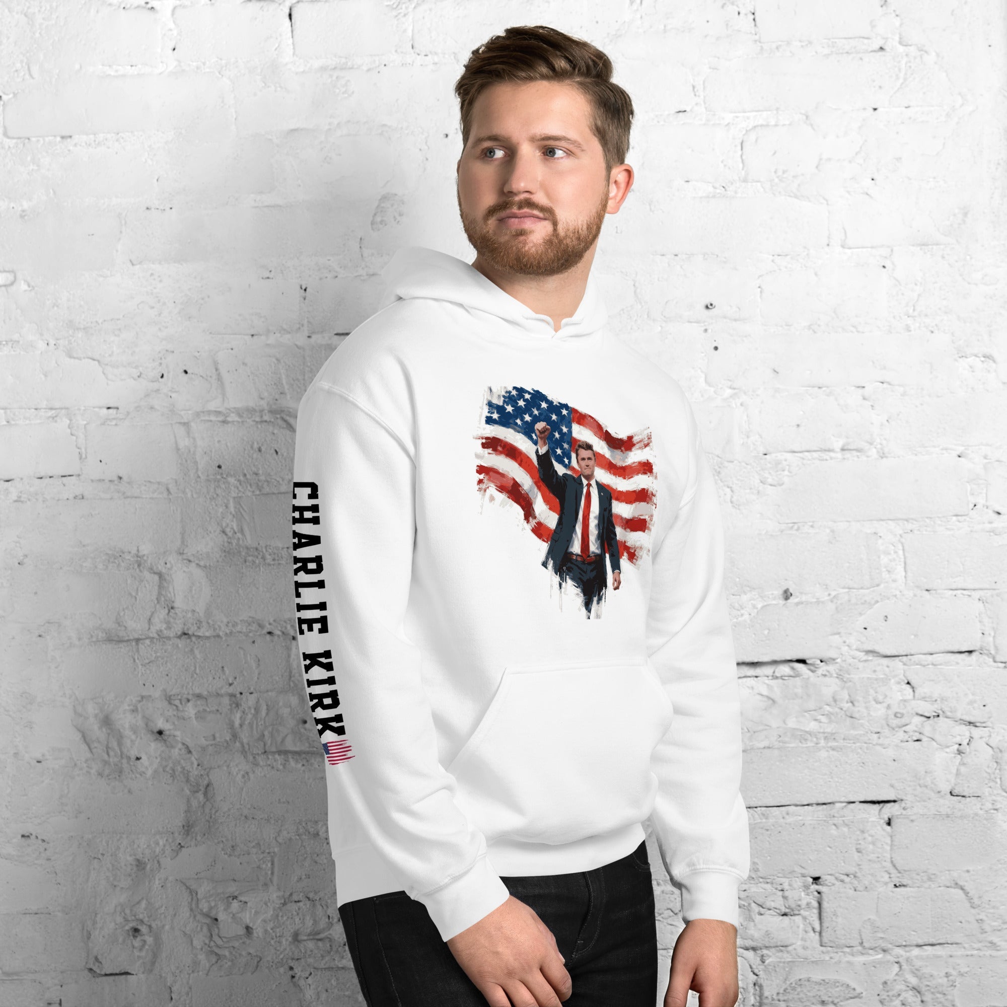 Charlie Kirk Patriotic Freedom Hoodie - PatriotDepot.com
