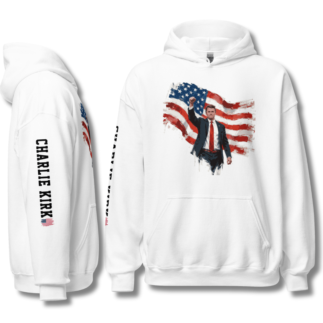 Charlie Kirk Patriotic Freedom Hoodie - PatriotDepot.com