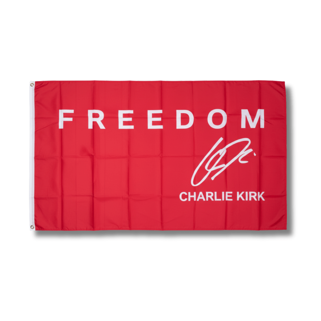 Charlie Kirk Signature FREEDOM Flag (Red) - PatriotDepot.com