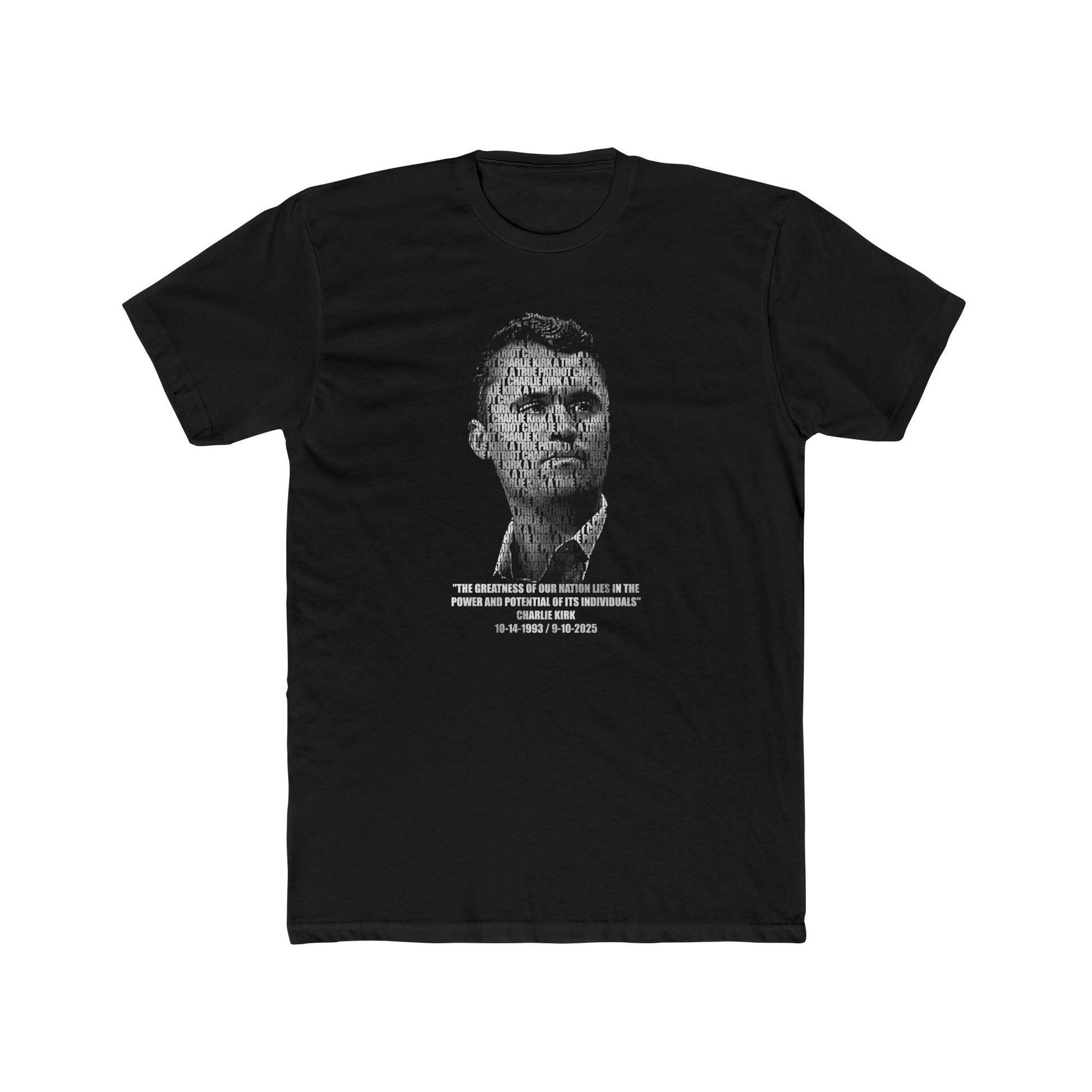 Charlie Kirk "The greatness of our nation lies in the power and potential of it's individuals" T-Shirt - PatriotDepot.com