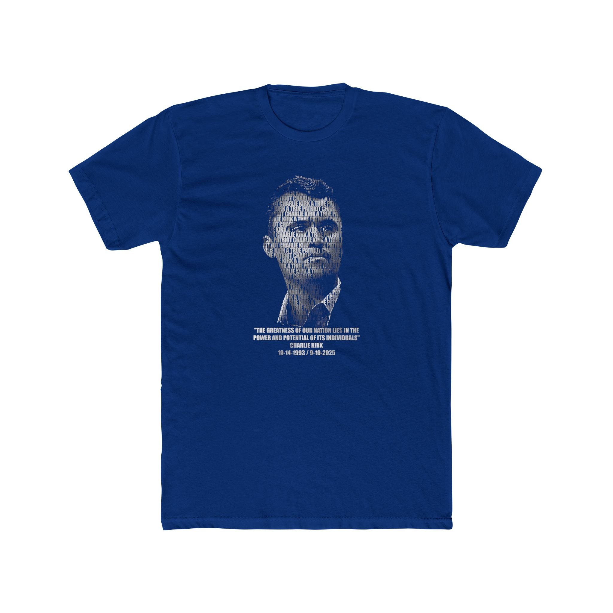 Charlie Kirk "The greatness of our nation lies in the power and potential of it's individuals" T-Shirt - PatriotDepot.com