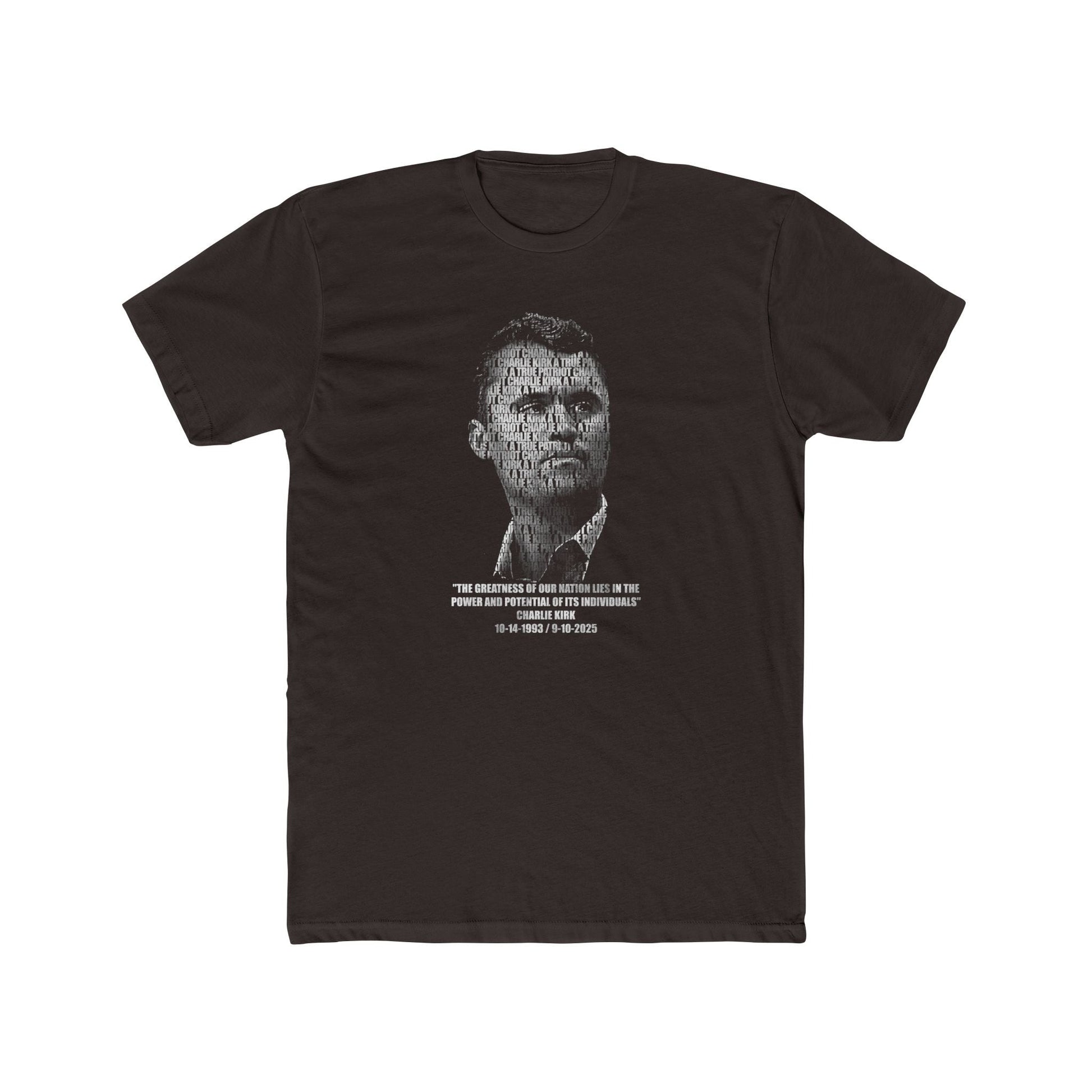 Charlie Kirk "The greatness of our nation lies in the power and potential of it's individuals" T-Shirt - PatriotDepot.com