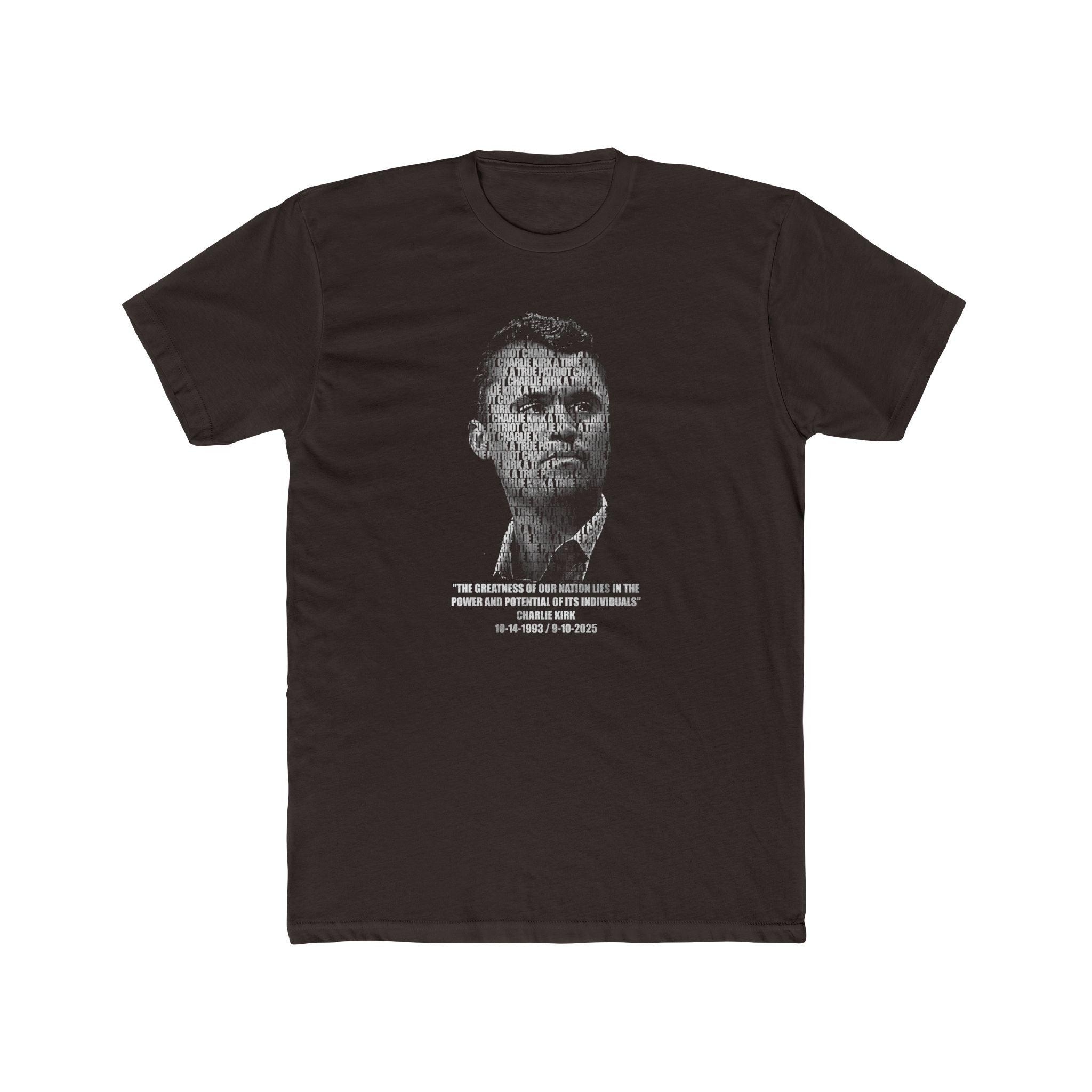 Charlie Kirk "The greatness of our nation lies in the power and potential of it's individuals" T-Shirt - PatriotDepot.com