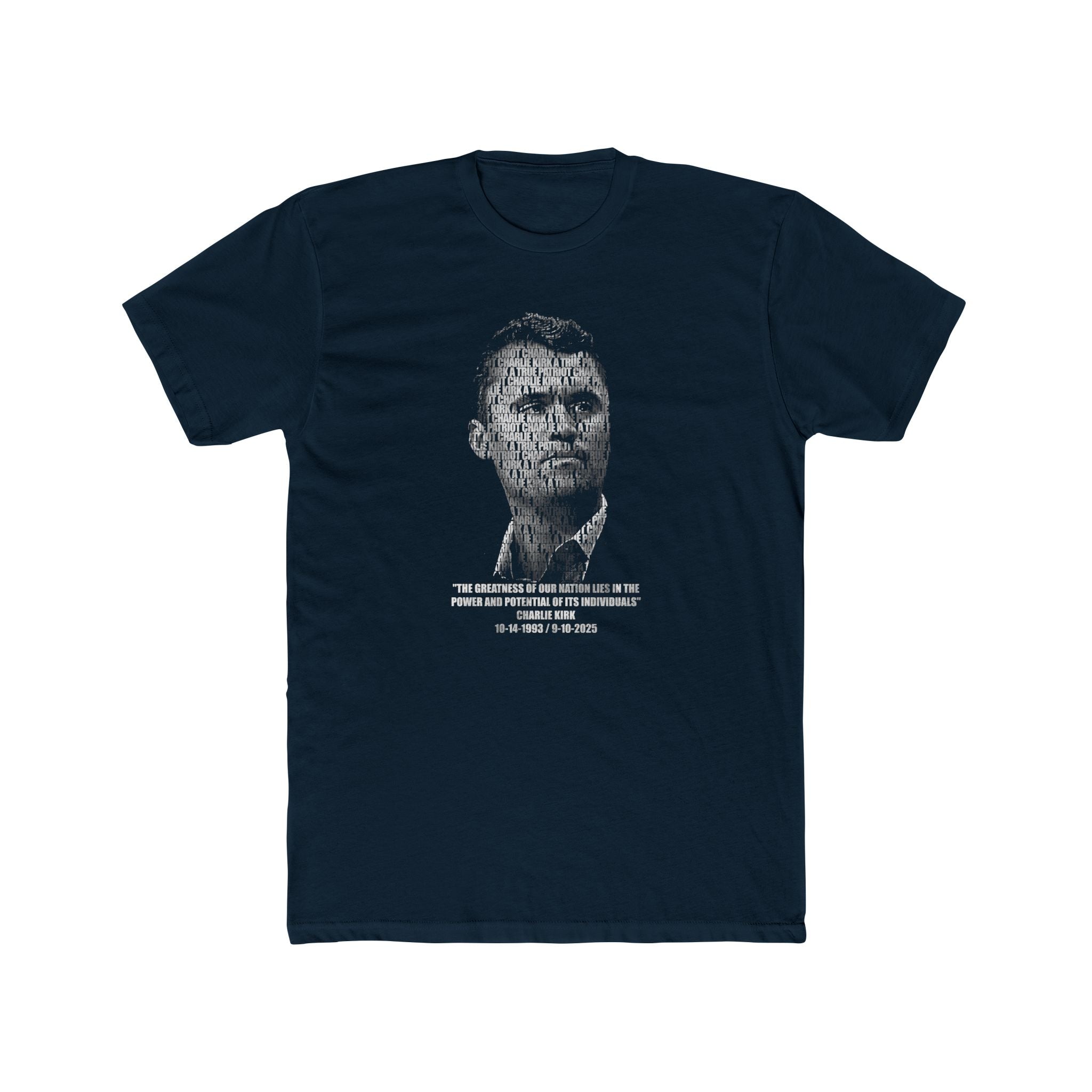 Charlie Kirk "The greatness of our nation lies in the power and potential of it's individuals" T-Shirt - PatriotDepot.com