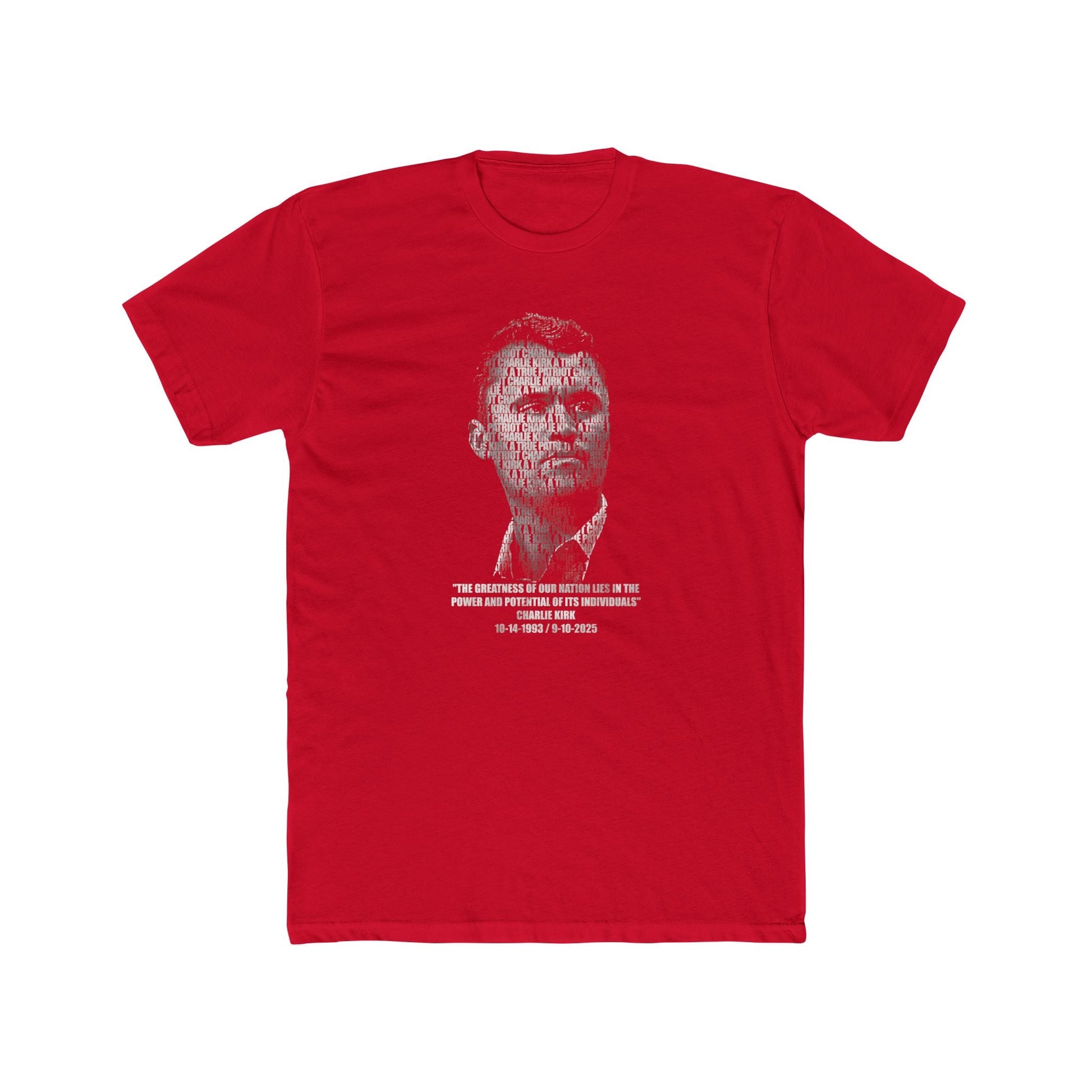 Charlie Kirk "The greatness of our nation lies in the power and potential of it's individuals" T-Shirt - PatriotDepot.com