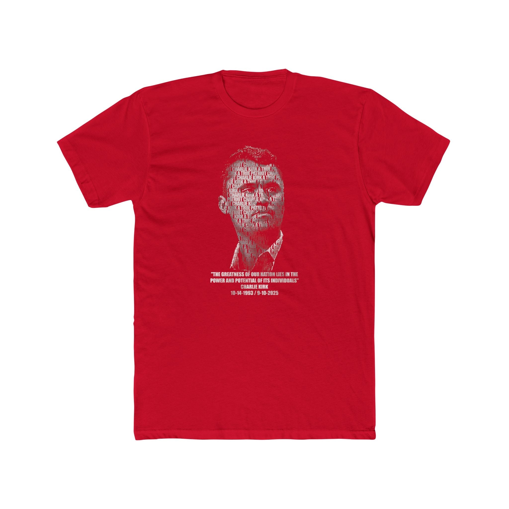 Charlie Kirk "The greatness of our nation lies in the power and potential of it's individuals" T-Shirt - PatriotDepot.com