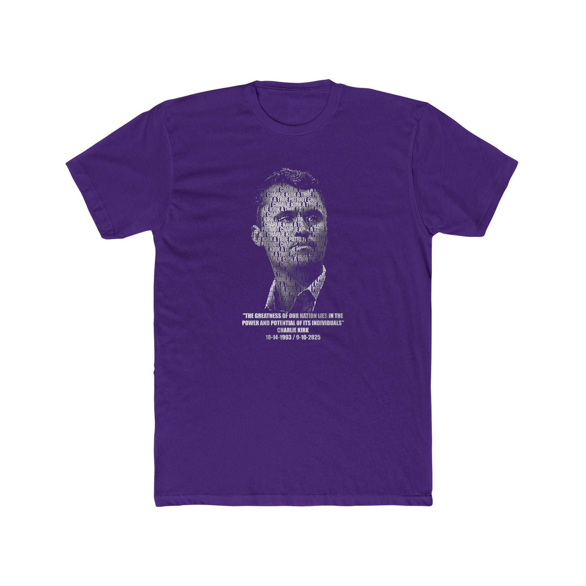 Charlie Kirk "The greatness of our nation lies in the power and potential of it's individuals" T-Shirt - PatriotDepot.com