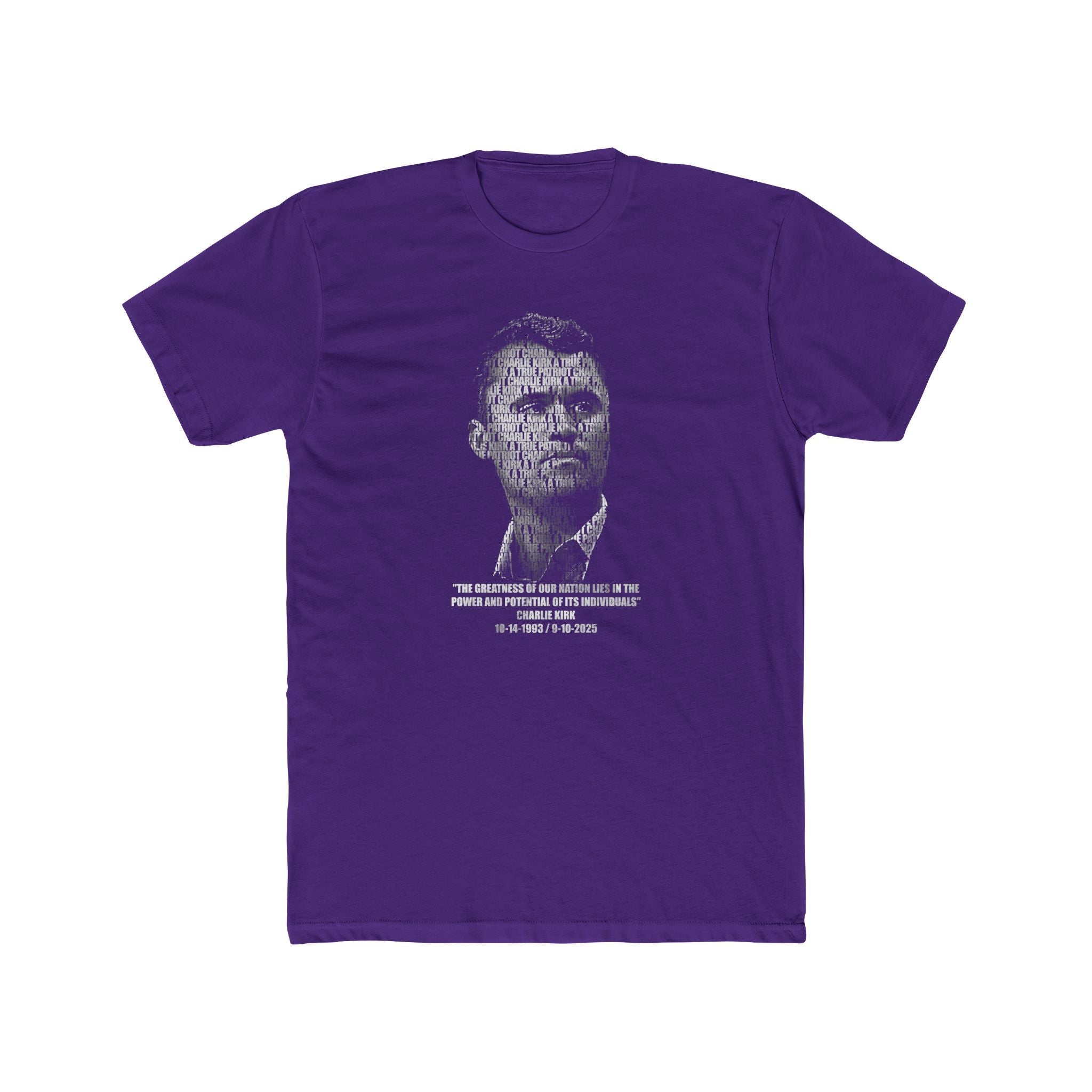 Charlie Kirk "The greatness of our nation lies in the power and potential of it's individuals" T-Shirt - PatriotDepot.com