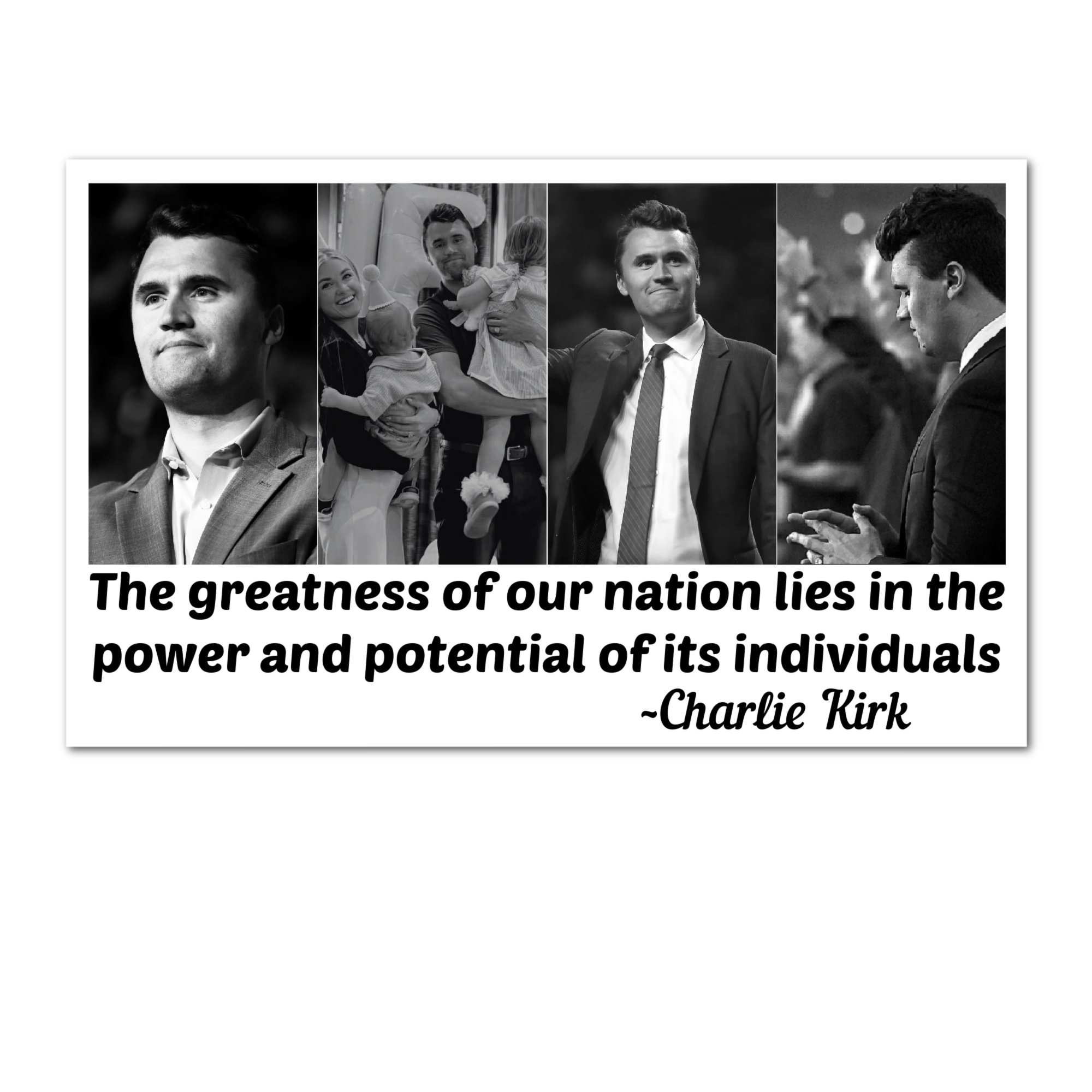 Charlie Kirk "The Greatness of Our Nation" Quote Sticker - PatriotDepot.com